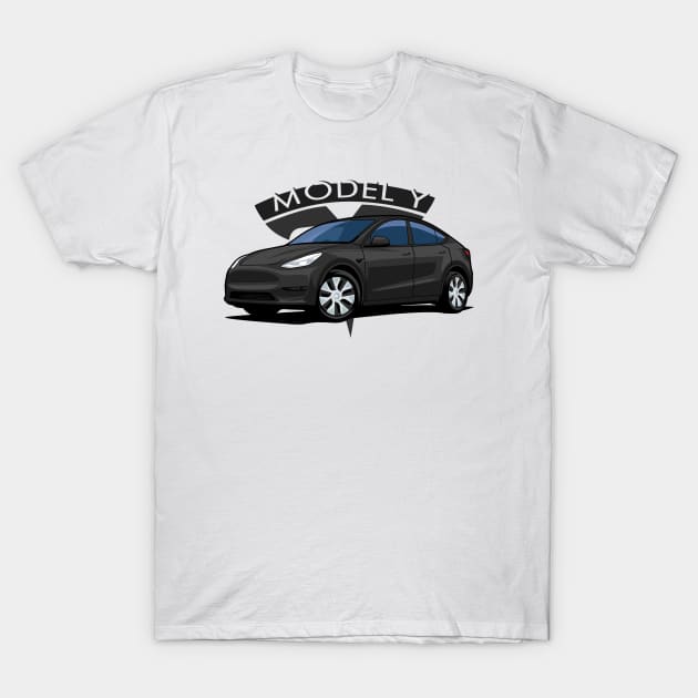 Model Y electric car black T-Shirt by creative.z